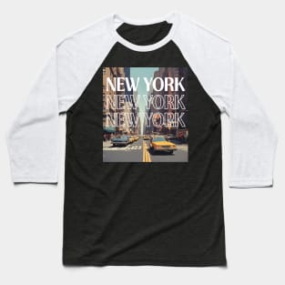 new york retro car street nyc Baseball T-Shirt